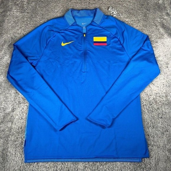 Nike Pro Elite Columbia Team Size Large Track Jacket 1/2 Zip Blue *MADE IN USA